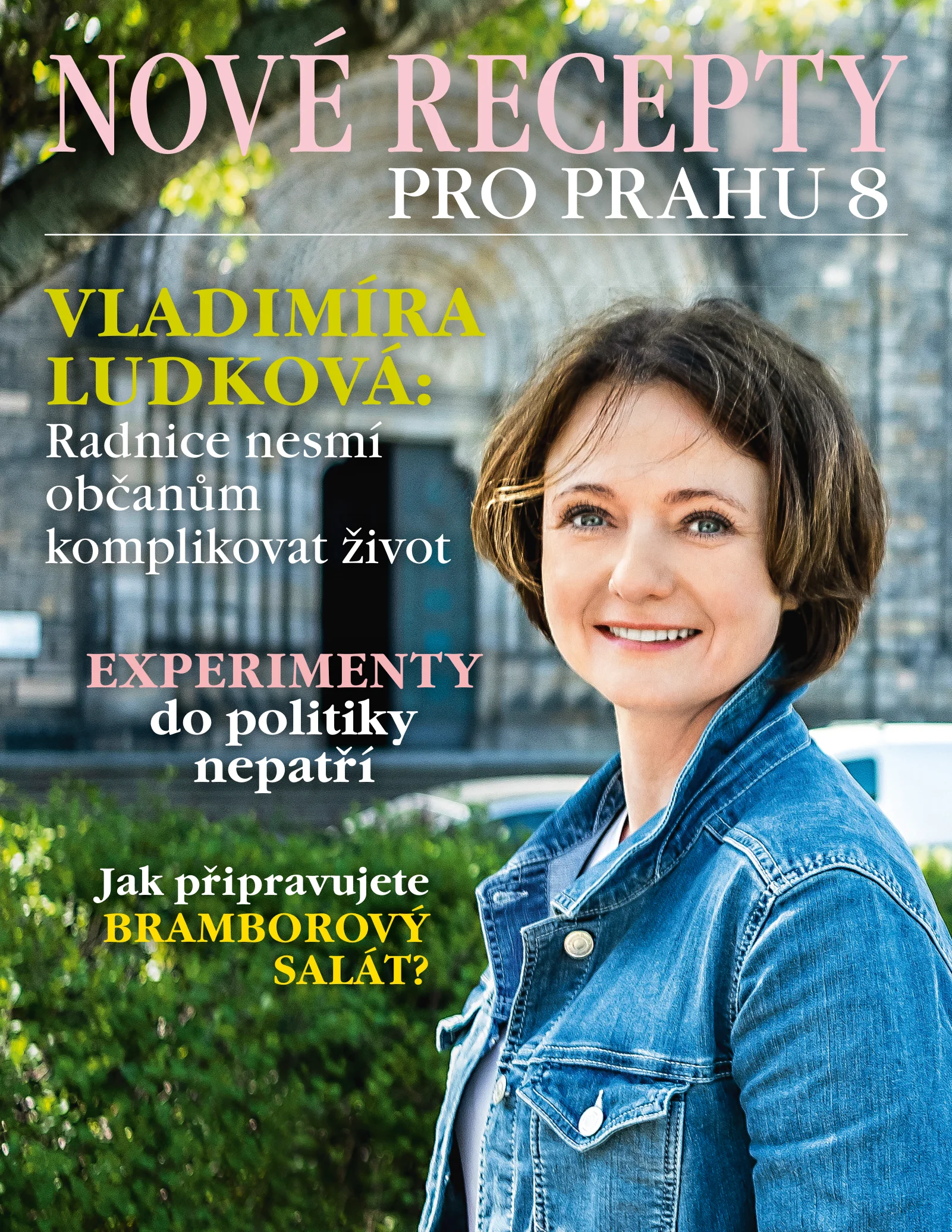Obálka magazínu Nové recepty pro Prahu 8 s Vladimírou Ludkovou